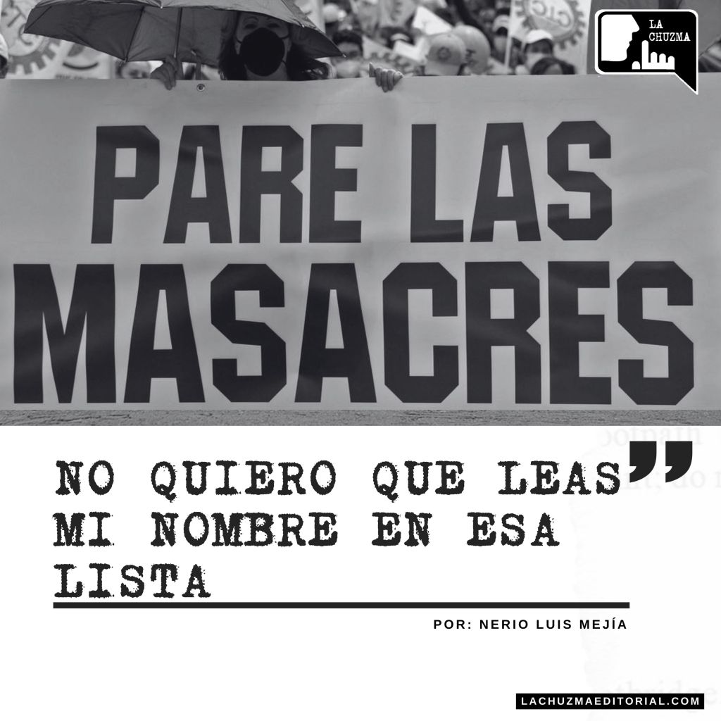 NO QUIERO QUE LEAS MI NOMBRE EN ESA&nbsp;LISTA.